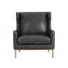Virgil Lounge Chair - Marseille Black Leather - Front