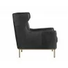 Virgil Lounge Chair - Marseille Black Leather - Side Angle - Virgil Lounge Chair - Marseille Black Leather - Side Angle