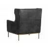 Virgil Lounge Chair - Marseille Black Leather - Back Angle - Virgil Lounge Chair - Marseille Black Leather - Back Angle