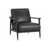 Kellam Lounge Chair - Marseille Black Leather - Angled View