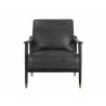 Kellam Lounge Chair - Marseille Black Leather - Front - Kellam Lounge Chair - Marseille Black Leather - Front