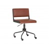 Davis Office Chair - Black - Rust Tan - Angled View