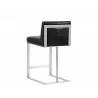 Dean Counter Stool - Stainless Steel - Cantina Black - Back Angle - Dean Counter Stool - Stainless Steel - Cantina Black - Back Angle