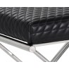 Sunpan Elena Ottoman - Black Leather - Seat Close-up
