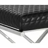 Sunpan Elena Ottoman - Black Leather - Seat Close-up - Sunpan Elena Ottoman - Black Leather - Seat Close-up
