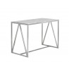 Sunpan Abel Counter Table - Stainless Steel - White Marble - Angled View