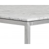Sunpan Abel Counter Table - Stainless Steel - White Marble - Table Edge