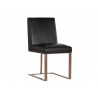 Dean Dining Chair - Antique Brass - Cantina Black - Angled View