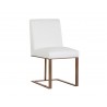Dean Dining Chair - Antique Brass - Cantina White - Angled View