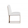 Dean Dining Chair - Antique Brass - Cantina White - Side Angle