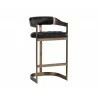 Sunpan Beaumont Barstool in Antique Brass And Cantina Black - Angled - Sunpan Beaumont Barstool in Antique Brass And Cantina Black - Angled