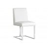 Dean Dining Chair - Stainless Steel - Cantina White - Angle