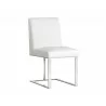 Dean Dining Chair - Stainless Steel - Cantina White - Angle - Dean Dining Chair - Stainless Steel - Cantina White - Angle