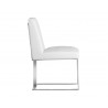Dean Dining Chair - Stainless Steel - Cantina White - Side Angle