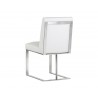 Dean Dining Chair - Stainless Steel - Cantina White - Back Angle