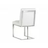 Dean Dining Chair - Stainless Steel - Cantina White - Back Angle - Dean Dining Chair - Stainless Steel - Cantina White - Back Angle