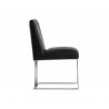 Dean Dining Chair - Stainless Steel - Cantina Black - Side Angle