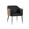 Carter Dining Armchair - Napa Black / Napa Cognac - Angled View - Carter Dining Armchair - Napa Black / Napa Cognac - Angled View