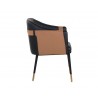 Carter Dining Armchair - Napa Black / Napa Cognac - Side Angle