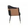 Carter Dining Armchair - Napa Black / Napa Cognac - Side Angle - Carter Dining Armchair - Napa Black / Napa Cognac - Side Angle