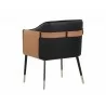 Carter Dining Armchair - Napa Black / Napa Cognac - Back Angle - Carter Dining Armchair - Napa Black / Napa Cognac - Back Angle