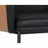 Carter Dining Armchair - Napa Black / Napa Cognac - Leg Close-Up - Carter Dining Armchair - Napa Black / Napa Cognac - Leg Close-Up
