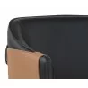 Carter Dining Armchair - Napa Black / Napa Cognac - Arm Close-Up - Carter Dining Armchair - Napa Black / Napa Cognac - Arm Close-Up