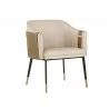 Carter Dining Armchair - Napa Beige / Napa Tan - Angled View - Carter Dining Armchair - Napa Beige / Napa Tan - Angled View