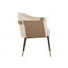 Carter Dining Armchair - Napa Beige / Napa Tan - Side Angle