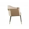 Carter Dining Armchair - Napa Beige / Napa Tan - Side Angle - Carter Dining Armchair - Napa Beige / Napa Tan - Side Angle