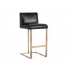 Sunpan Dean Barstool - Antique Brass - Cantina Black - Angled - Sunpan Dean Barstool - Antique Brass - Cantina Black - Angled