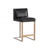 Dean Counter Stool - Antique Brass - Cantina Black - Angled View