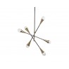 Sunpan Zenith Chandelier - Brass And Black - Angled View
