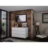 Manhattan Comfort Rockefeller 3-Drawer White Dresser (Set of 2)