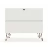 Manhattan Comfort Rockefeller 3-Drawer White Dresser Back - Manhattan Comfort Rockefeller 3-Drawer White Dresser Back