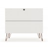Manhattan Comfort Rockefeller 3-Drawer White Dresser Back