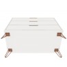 Manhattan Comfort Rockefeller 3-Drawer White Dresser Bottom