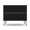 Manhattan Comfort Rockefeller 3-Drawer Black Dresser Back - Manhattan Comfort Rockefeller 3-Drawer Black Dresser Back