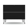 Manhattan Comfort Rockefeller 3-Drawer Black Dresser Back