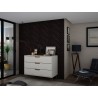 Manhattan Comfort Rockefeller 3-Drawer Off White and Nature Dresser (Set of 2)