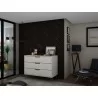 Manhattan Comfort Rockefeller 3-Drawer Off White and Nature Dresser (Set of 2) - Manhattan Comfort Rockefeller 3-Drawer Off White and Nature Dresser (Set of 2)