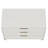 Manhattan Comfort Rockefeller 3-Drawer Off White and Nature Dresser Top