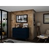Manhattan Comfort Rockefeller 3-Drawer Black Dresser (Set of 2)
