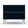 Manhattan Comfort Rockefeller 3-Drawer Tatiana Midnight Blue Dresser Back