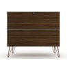 Manhattan Comfort Rockefeller 3-Drawer Brown Dresser Back