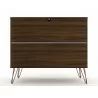 Manhattan Comfort Rockefeller 3-Drawer Brown Dresser Back - Manhattan Comfort Rockefeller 3-Drawer Brown Dresser Back