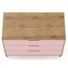 Manhattan Comfort Rockefeller 3-Drawer Nature and Rose Pink Dresser Top - Manhattan Comfort Rockefeller 3-Drawer Nature and Rose Pink Dresser Top