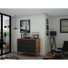 Manhattan Comfort Rockefeller 3-Drawer Grey Dresser 
