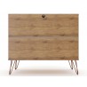 Manhattan Comfort Rockefeller 3-Drawer Dresser Grey Back