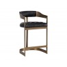 Sunpan Beaumont Counter Stool in Antique Brass And Cantina Black - Angled View